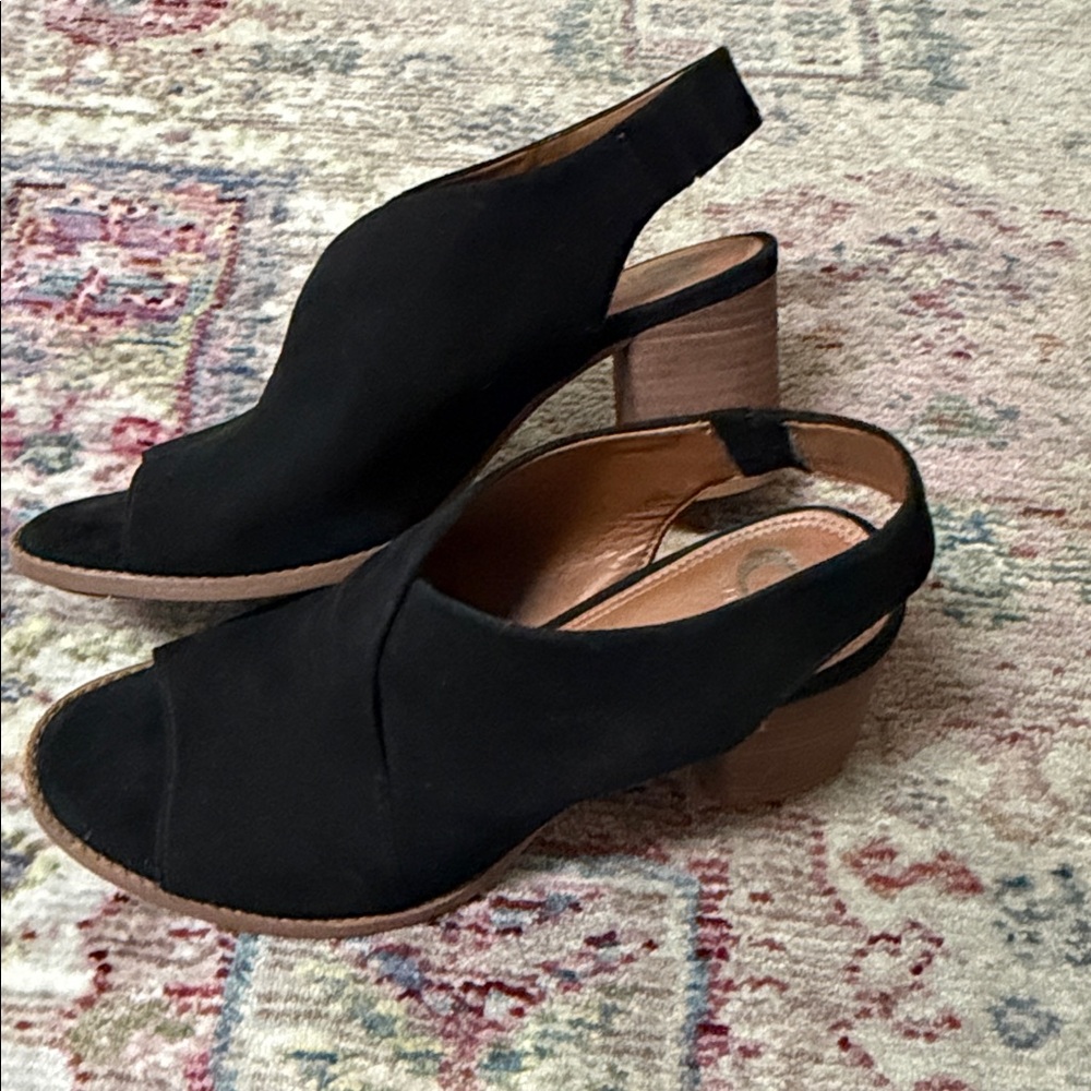 Women’s Black Open-Toe Slingback Sandals